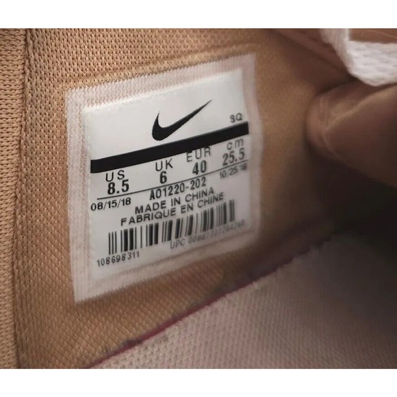 Nike (Womens 8.5) Air Force 1 Jester XX Bio Beige Pink Lace Up Sneaker Shoes - Picture 9 of 10